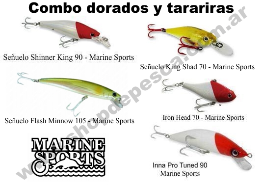 Combo *Nro. 1* 5 Señuelos Para Dorados Y Tarariras - Marine Spor